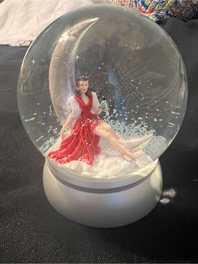 Nordstrom Red Fairy on Crescent Moon Snow Globe